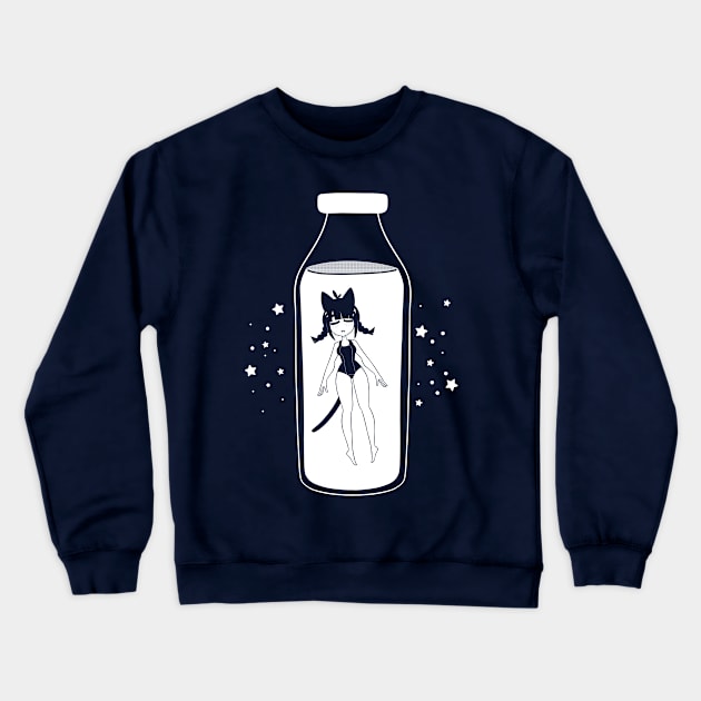 Bottle Girl (White ver.) Crewneck Sweatshirt by Inustar